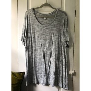 Heather Gray Striped Old Navy Luxe Swing Tee